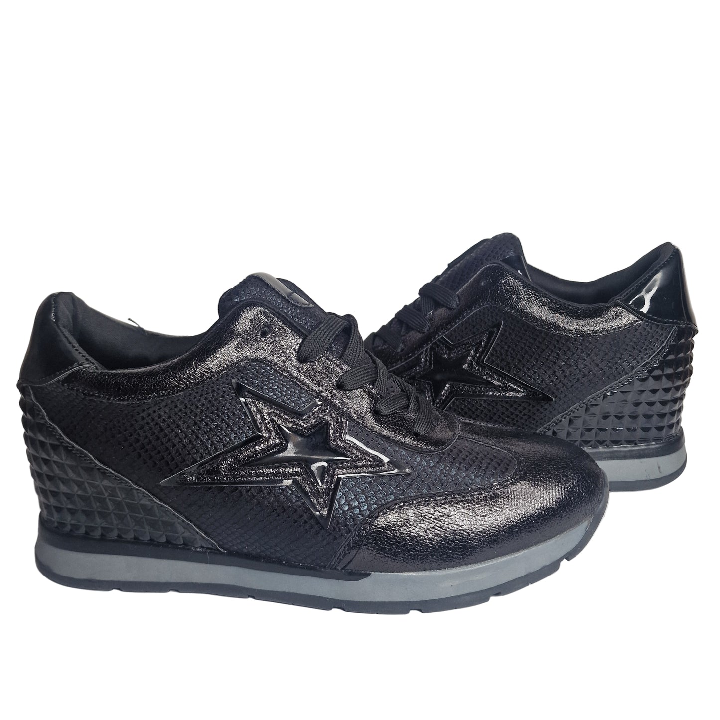 Sneakers Pasarela Concept Negras con Cuña Interior y Plantilla Extraíble
