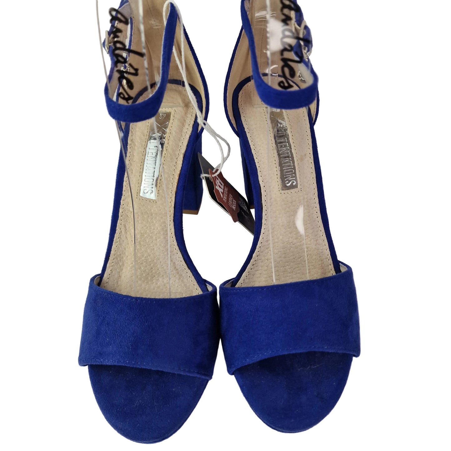 Sandalia Xti Azul Eléctrico de Antelina con Tacón Bloque de 8.5cm