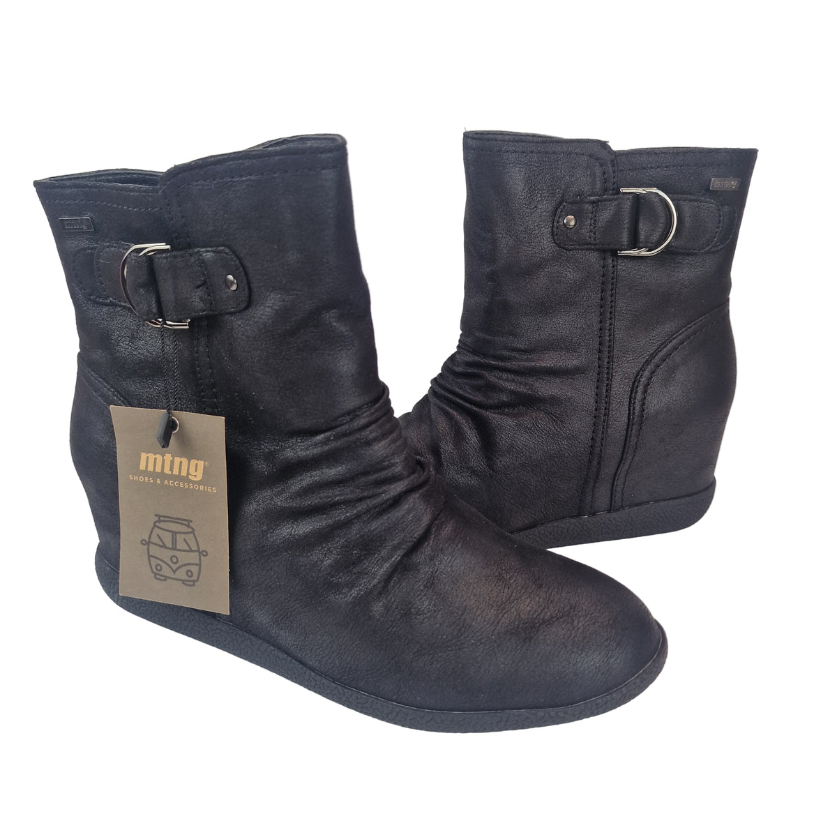 Botines Cuña Interior Mustang Negro – Pasarela Concept