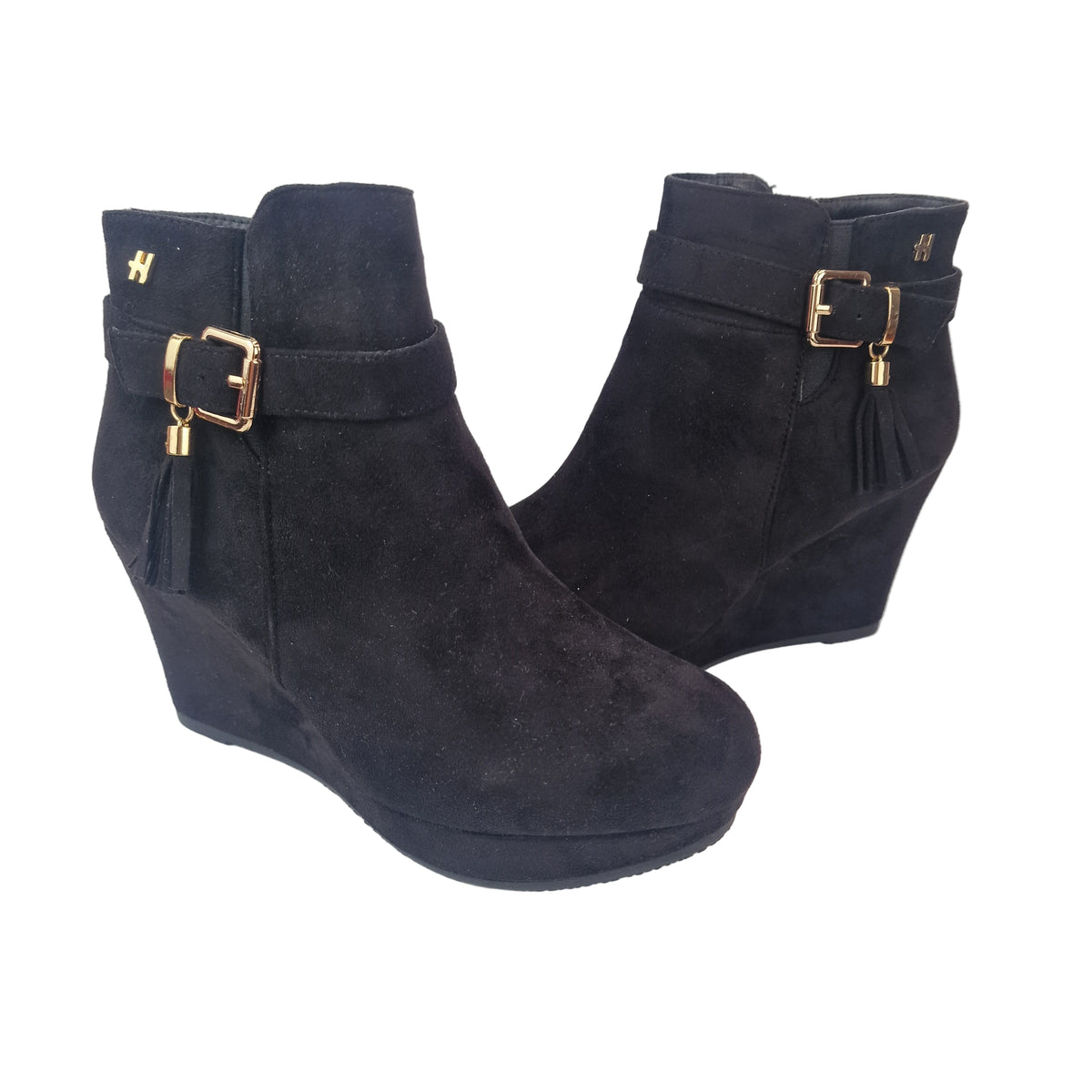 Botines Cuña Antelina HoyVoy Negro – Pasarela Concept