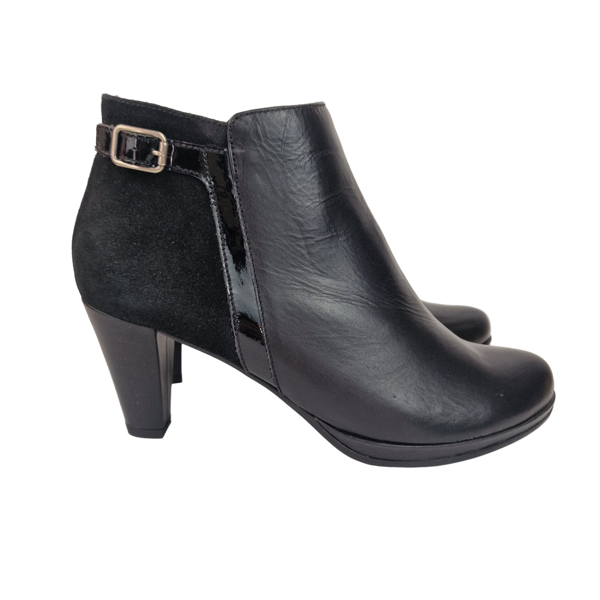 Botín Piel Combinado Hebilla Payma Negro – Pasarela Concept