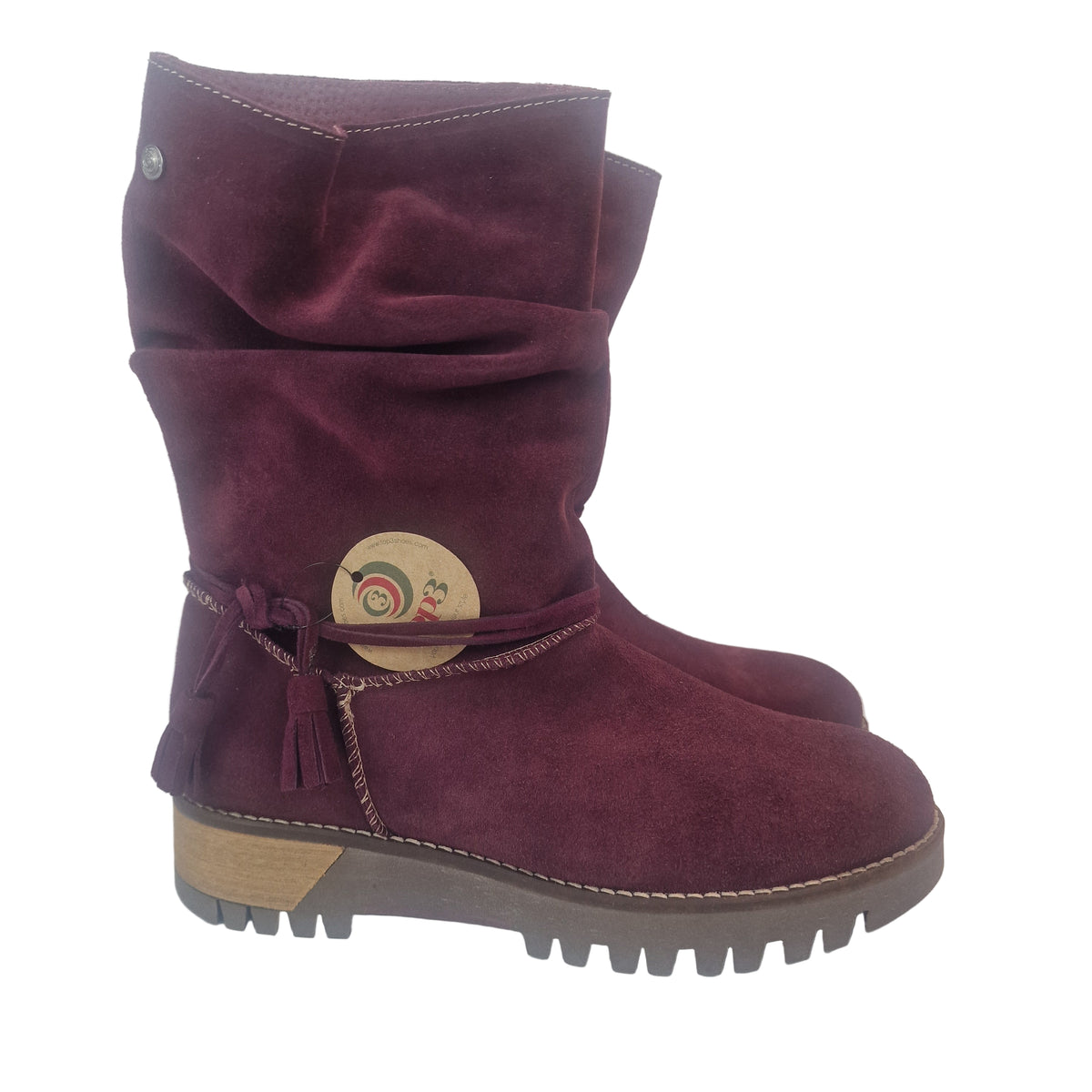 Bota Serraje Arrugada Top3 Burdeos