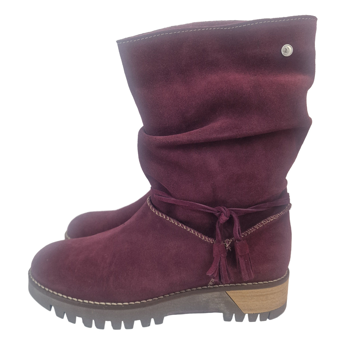 Bota Serraje Arrugada Top3 Burdeos