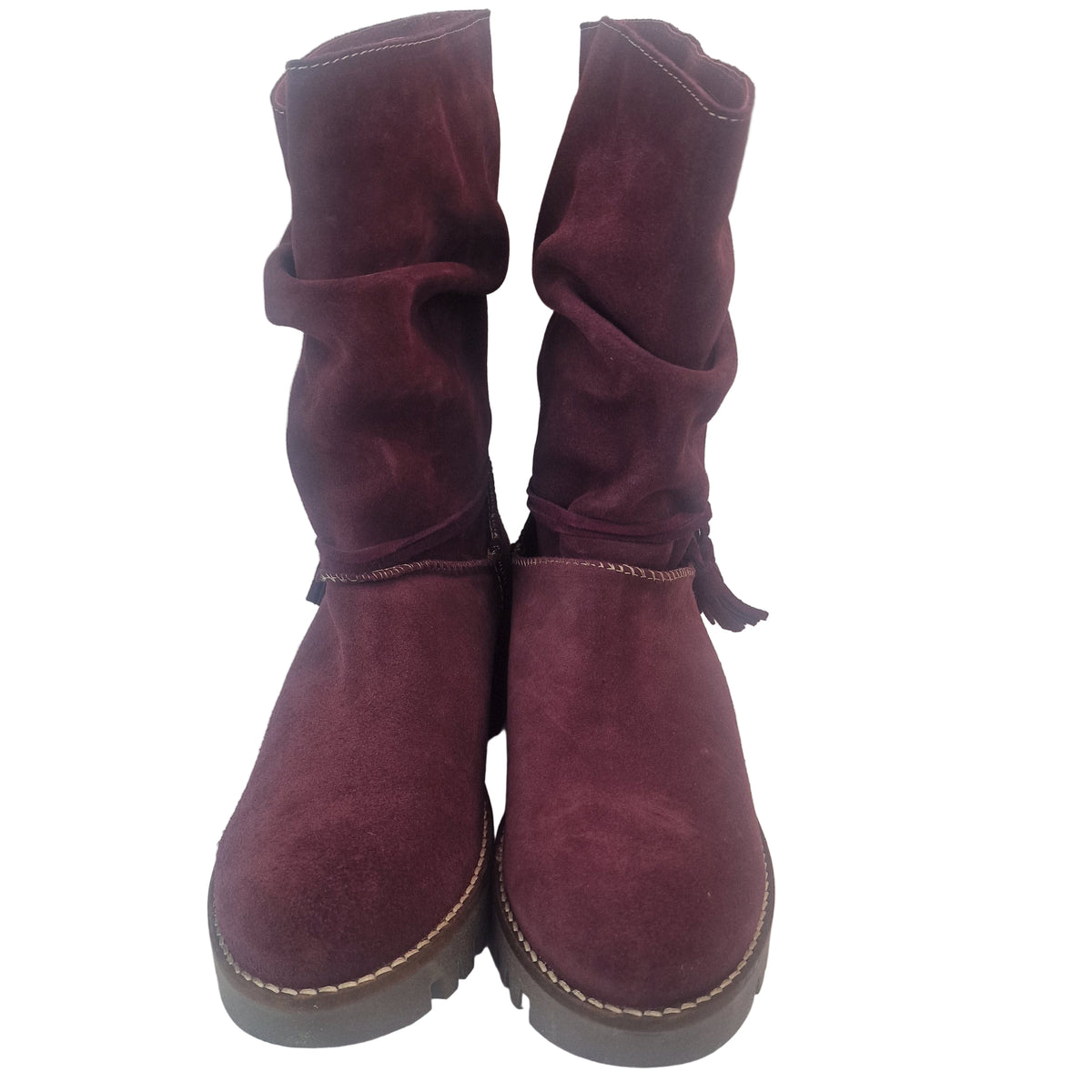 Bota Serraje Arrugada Top3 Burdeos