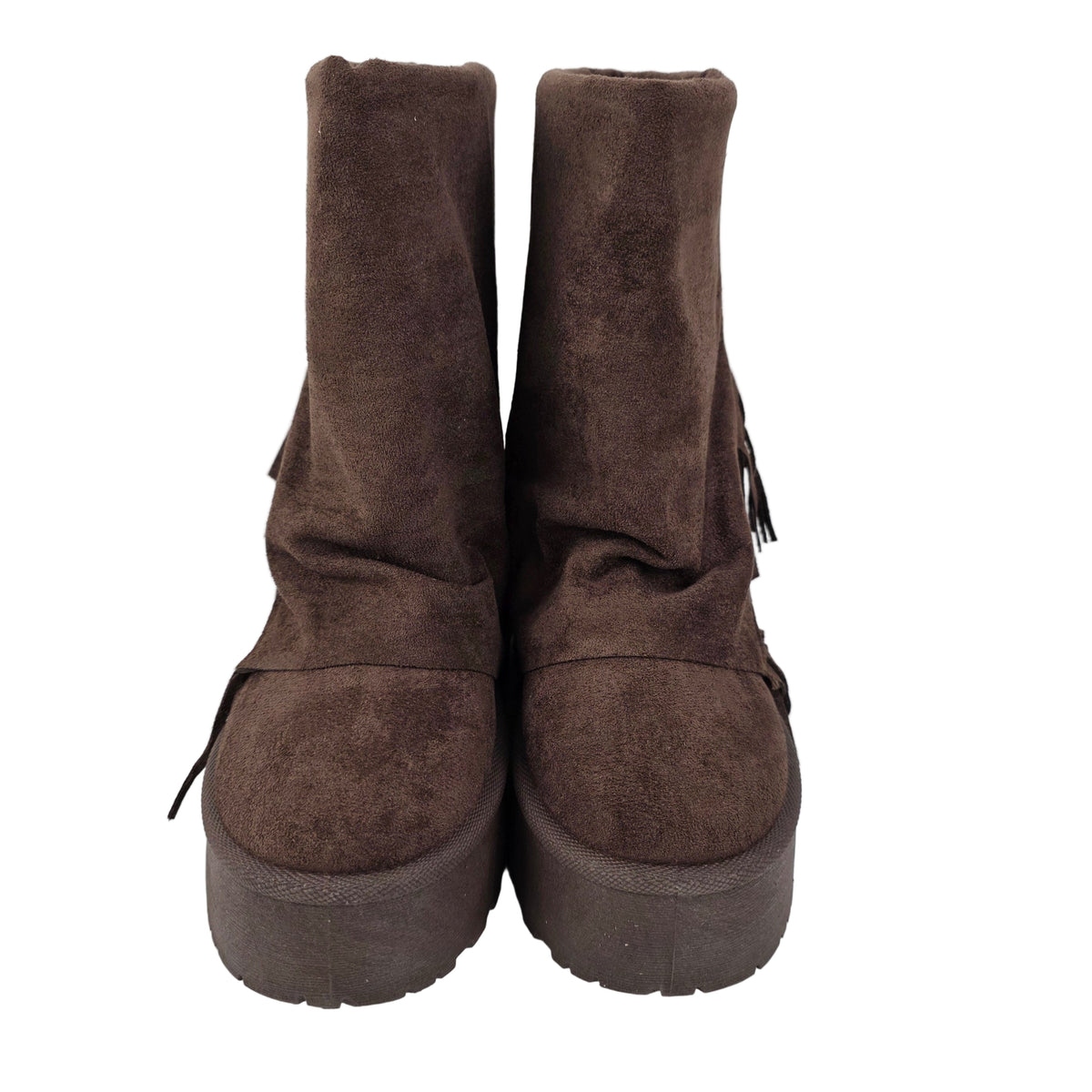 Bota Australiana Flecos Plataforma Marrón