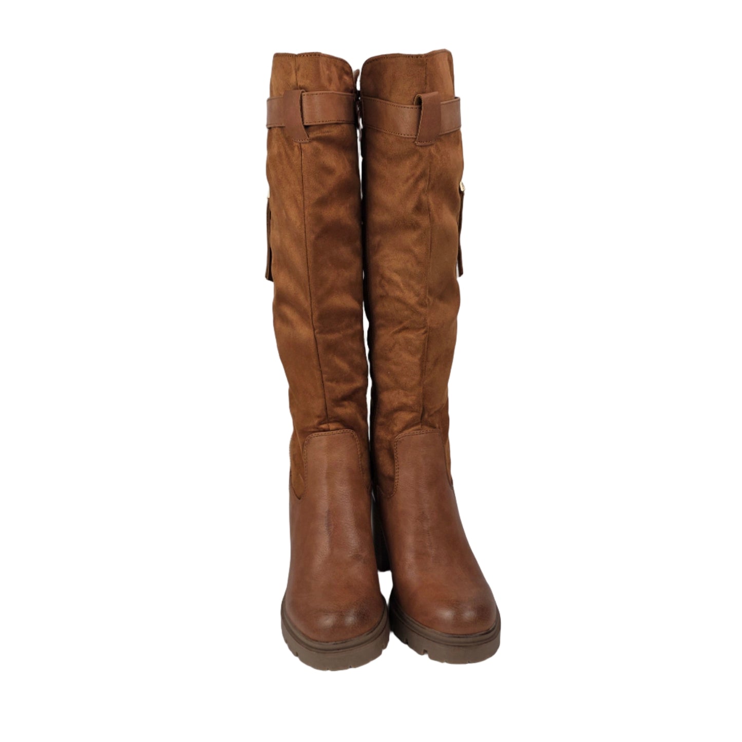 Bota Alta Tacón Camel