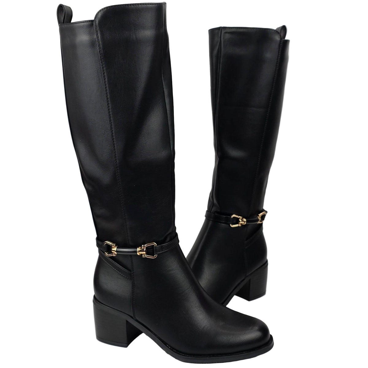 Bota Alta Tacón Estribo Negro – Pasarela Concept