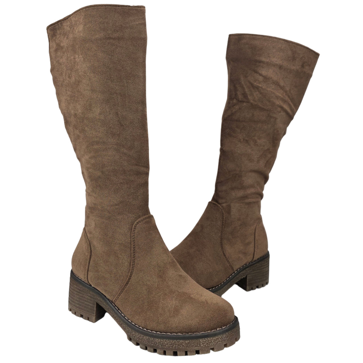 Bota Alta de Antelina Kaki Suela Track – Pasarela Concept