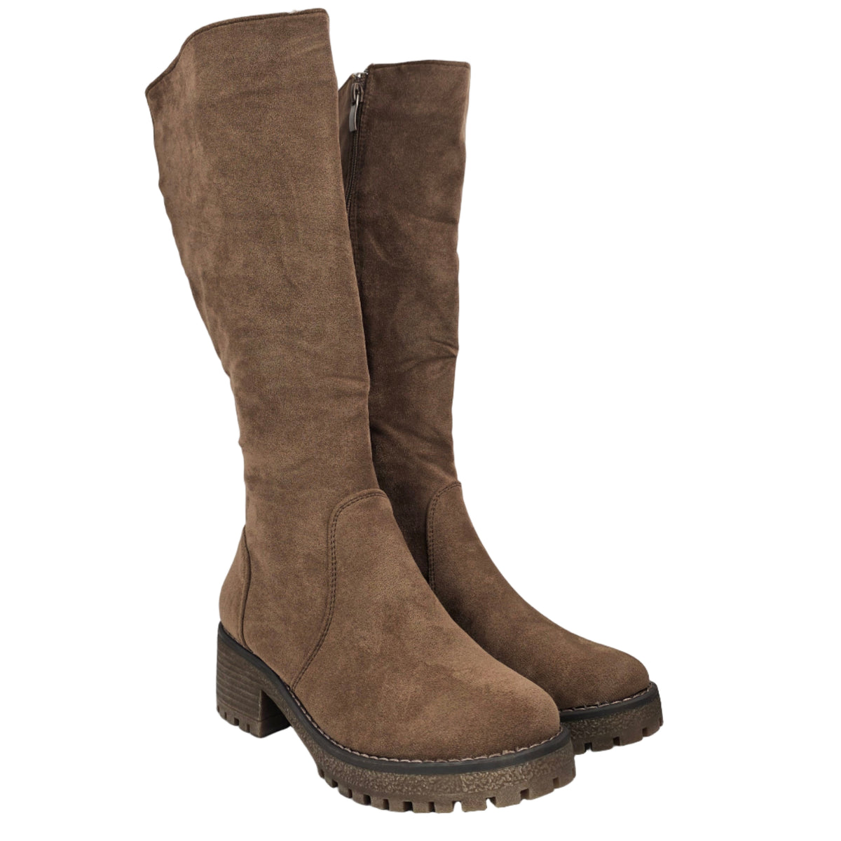 Bota Alta de Antelina Kaki Suela Track – Pasarela Concept