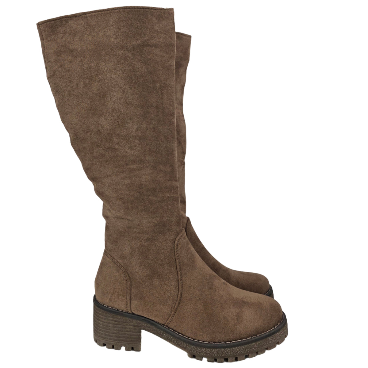 Bota Alta de Antelina Kaki Suela Track – Pasarela Concept