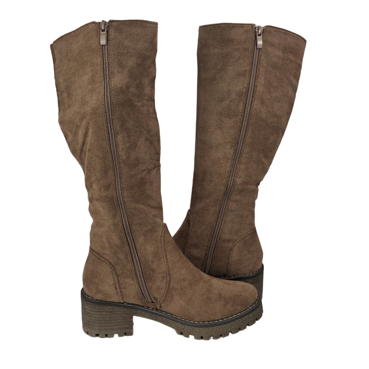 Bota Alta de Antelina Kaki Suela Track – Pasarela Concept