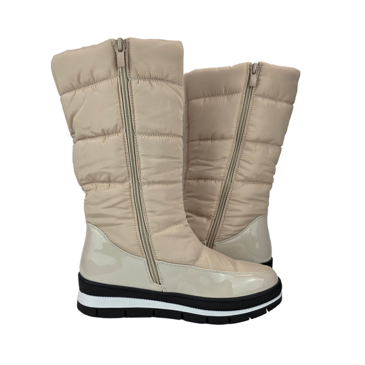 Bota Alta Acolchada Pelo Beige – Pasarela Concept