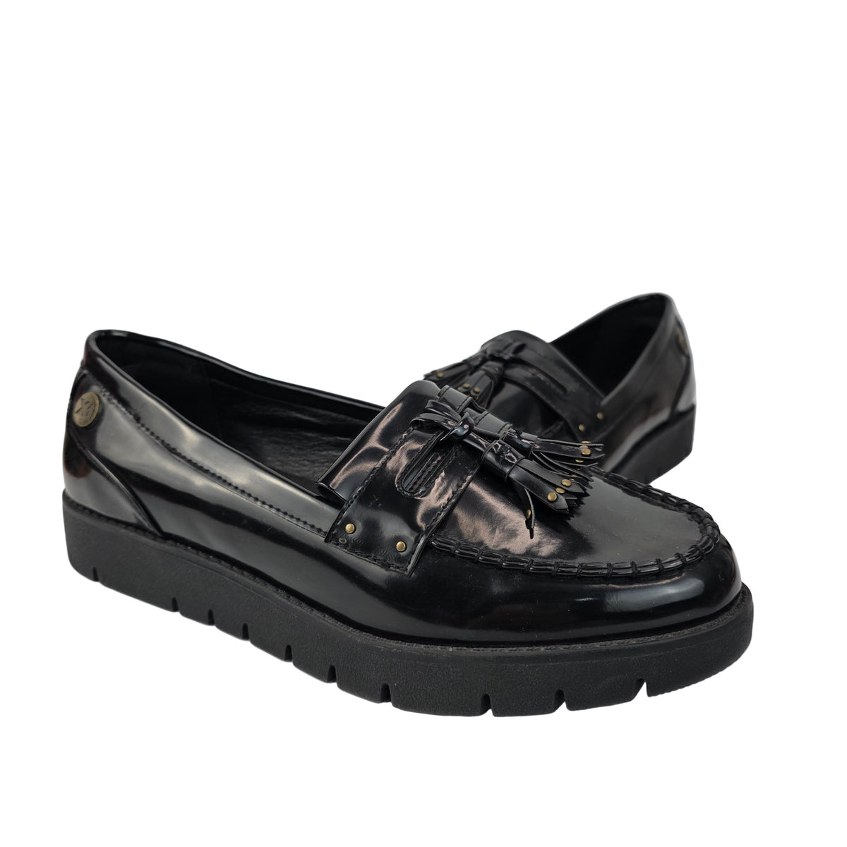 Mocasín Charol Borlas Xti Negro