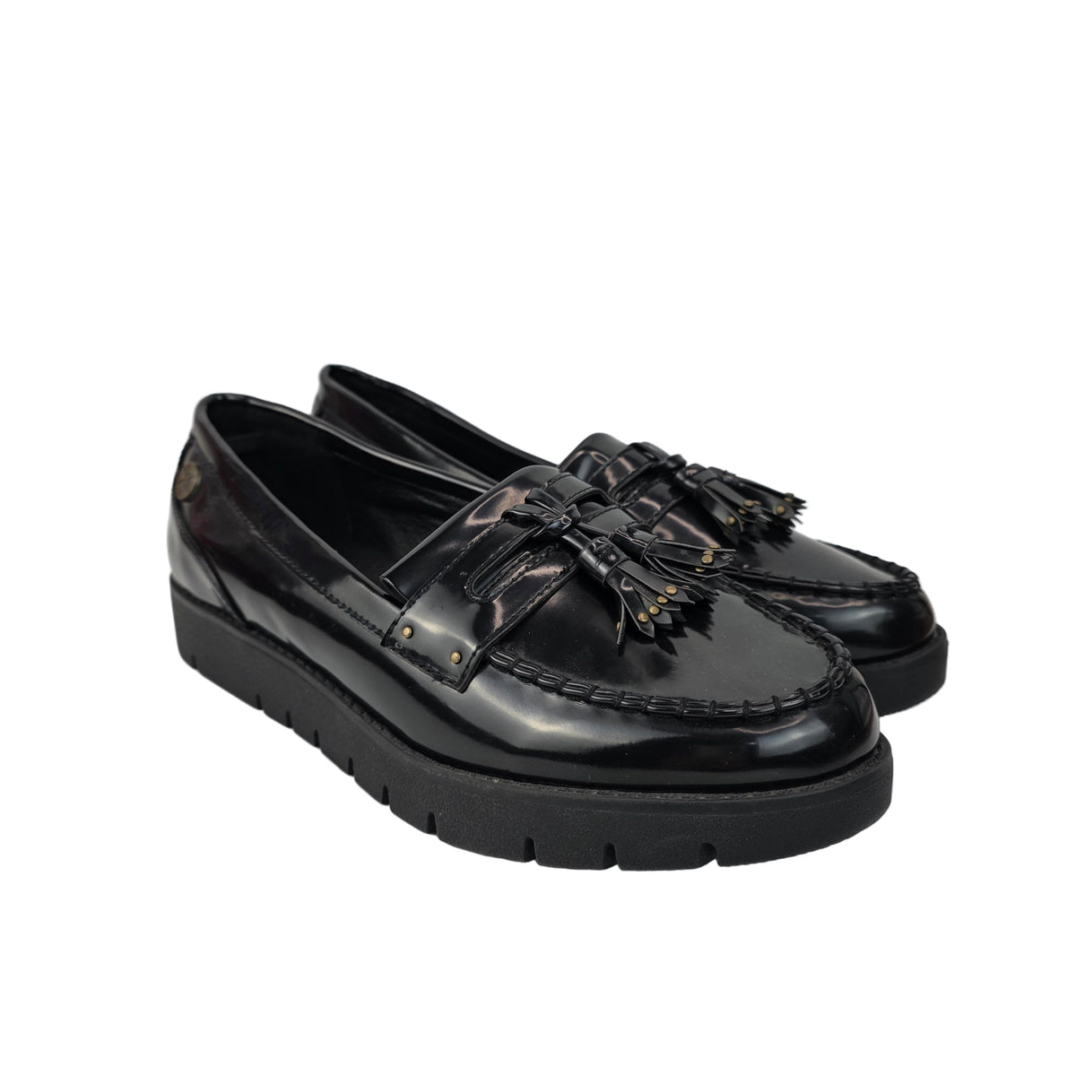 Mocasín Charol Borlas Xti Negro