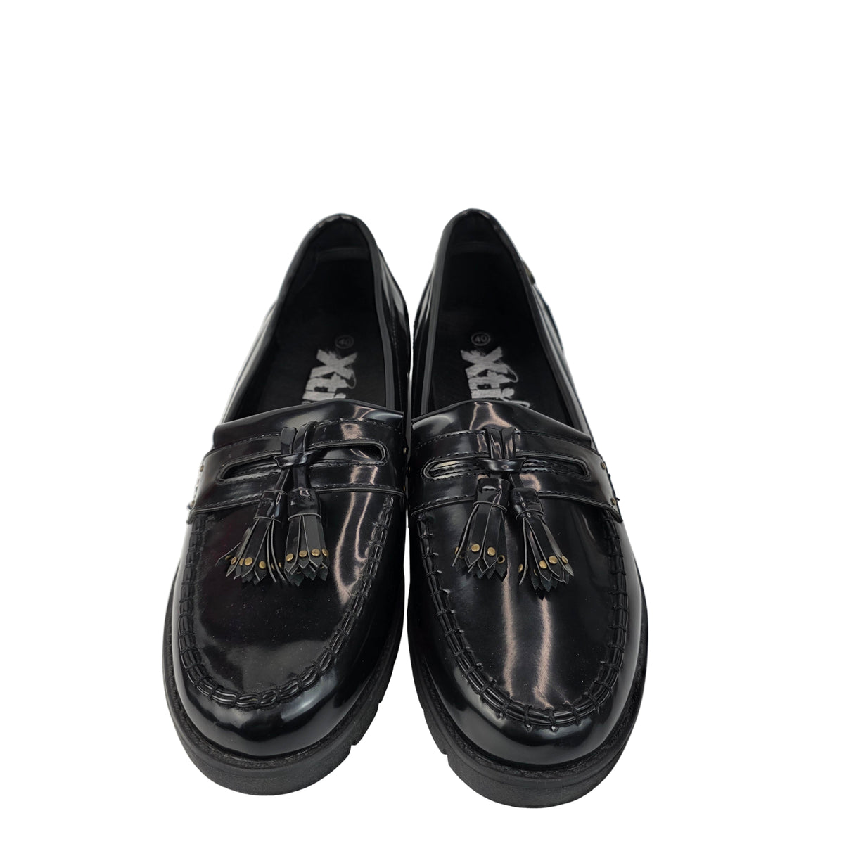 Mocasín Charol Borlas Xti Negro