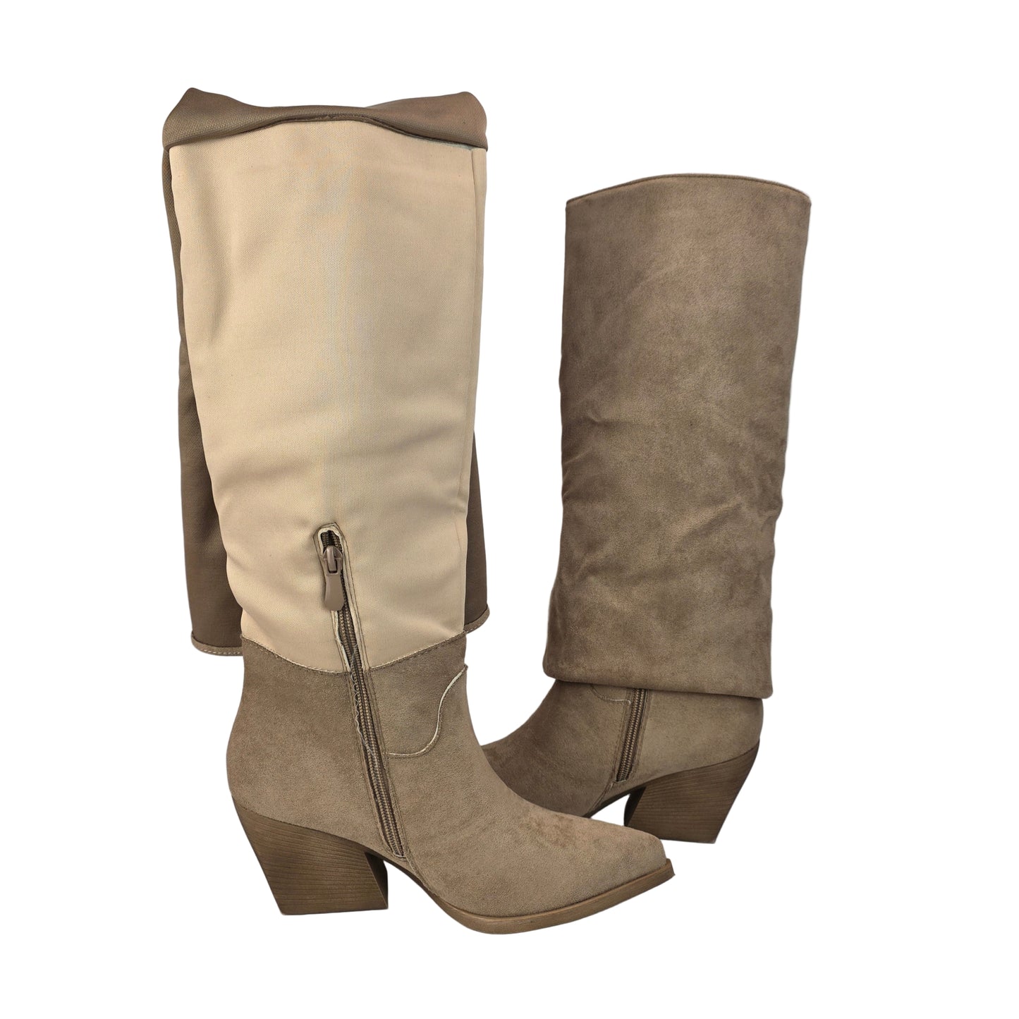 Bota Alta Flecos Taupe