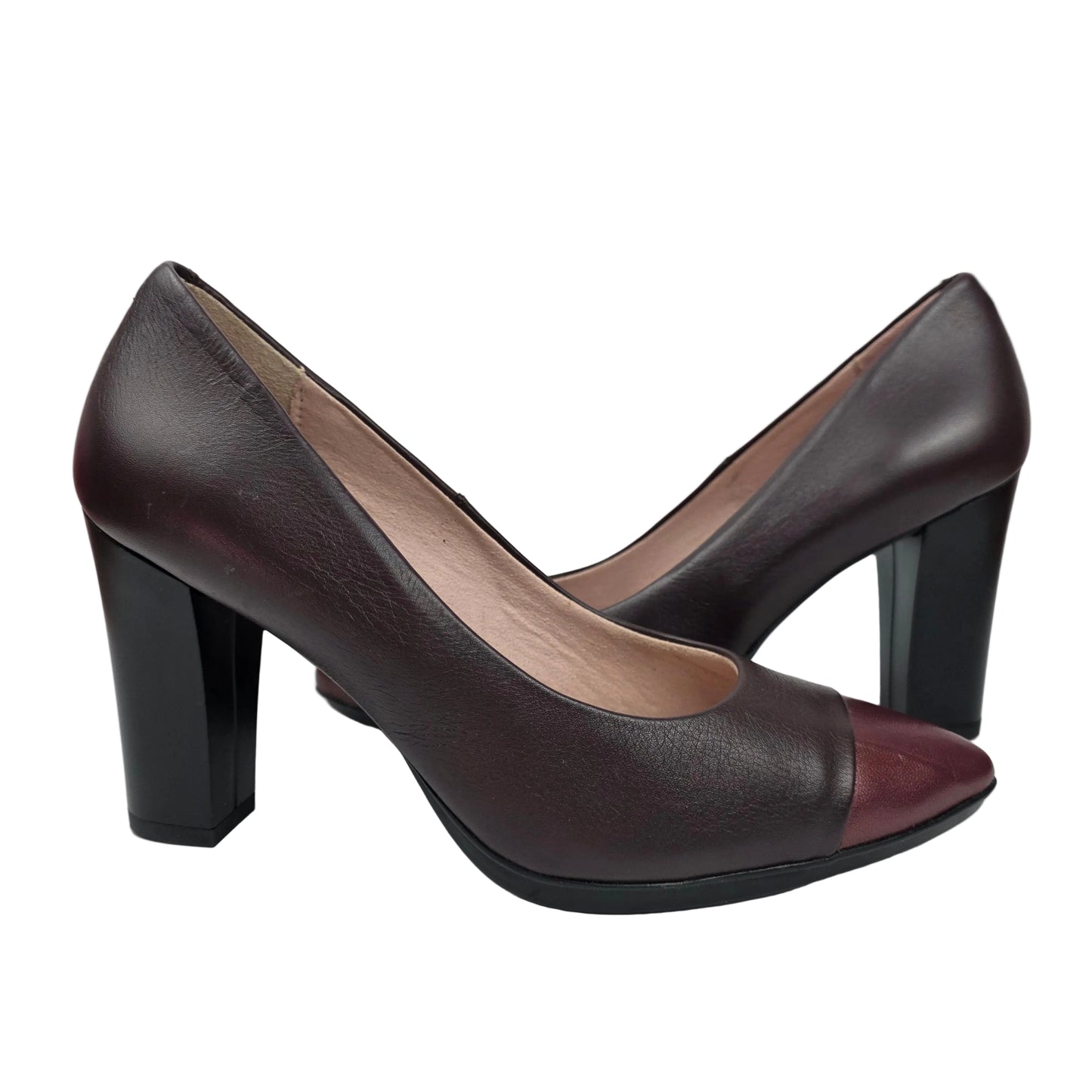 Zapato de Salón 100% Piel Burdeos con Plantilla de Gel – Pasarela Concept