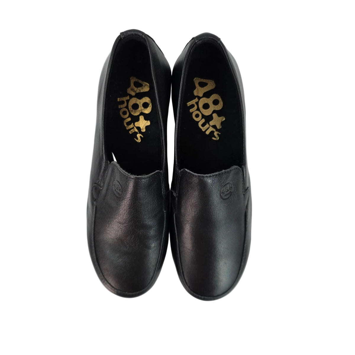 Mocasines 48 Horas de Piel Negra Confort