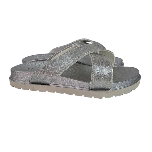 Sandalia Pala J'hayber Plata con Glitter y Suela Ergonómica de 3cm