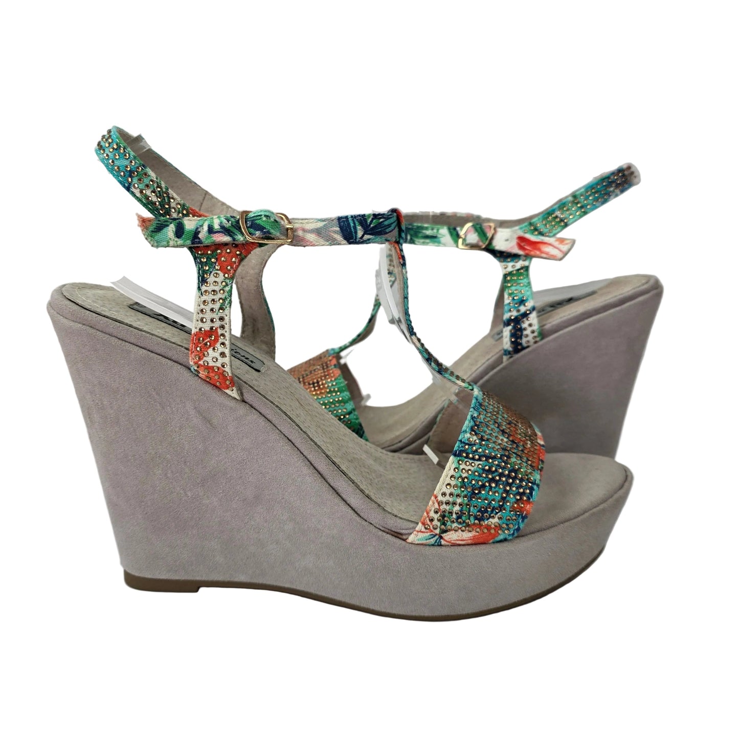 Sandalia de Cuña Xti con Estampado Tropical y Pedrería - Selección Pasarela Concept