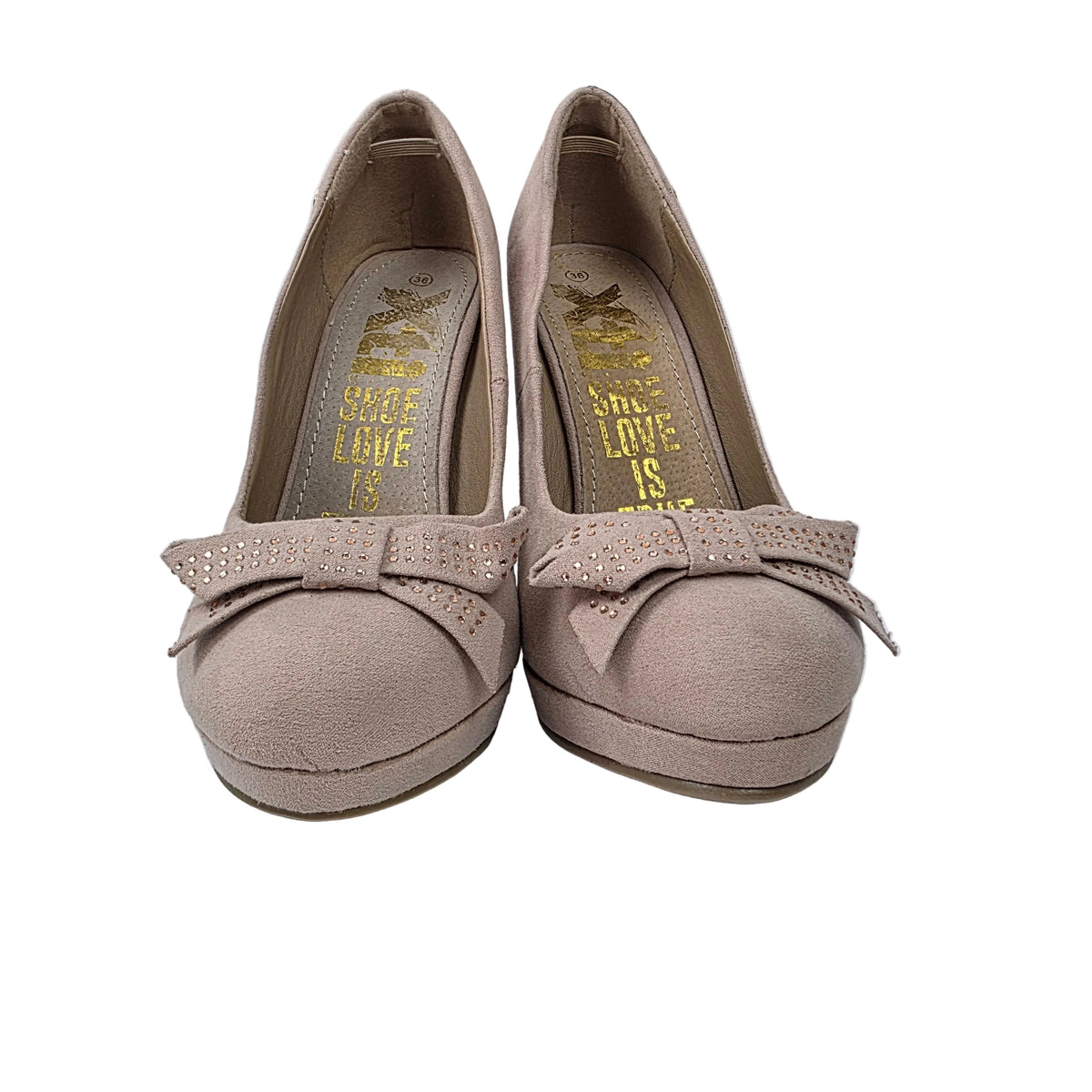 Zapatos de Salón Xti de Antelina Nude Rosa con Lazo de Pedrería y Plataforma – Pasarela Concept