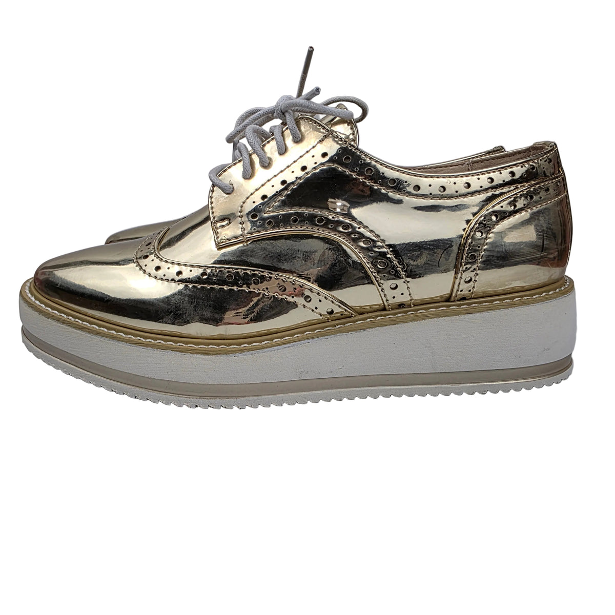 Zapato Oxford Xti Gold Mirror