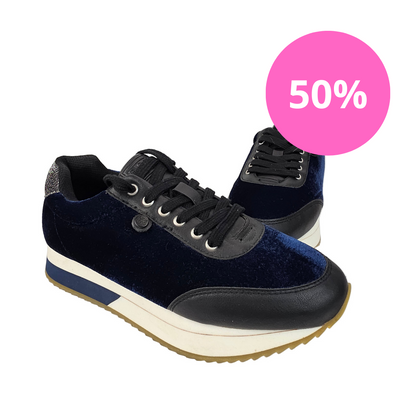 Sneakers Terciopelo Azul Gioseppo
