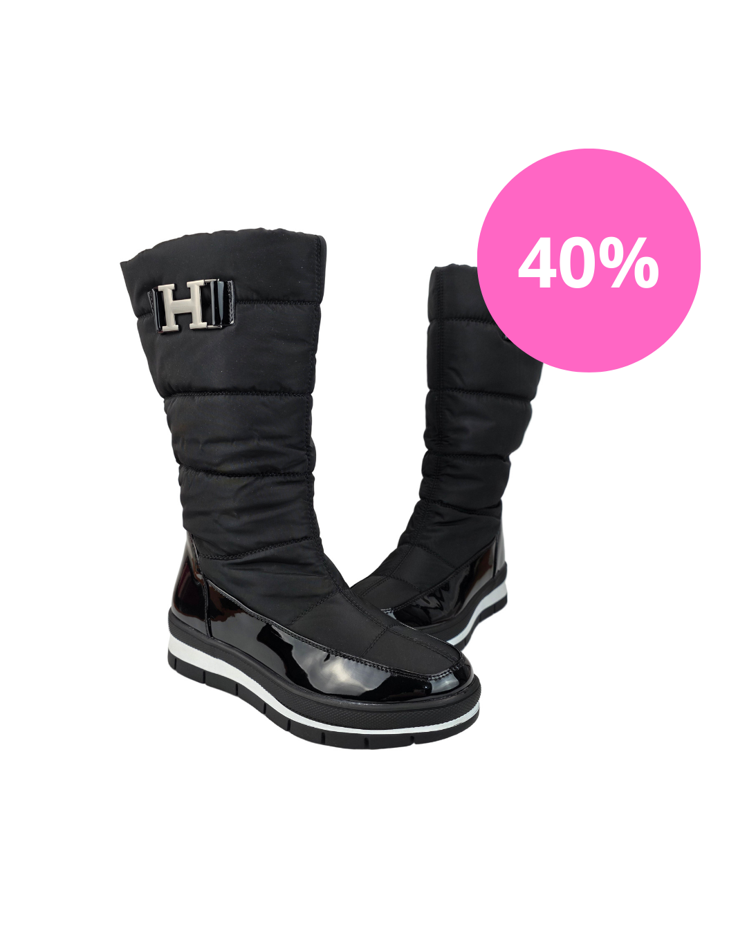 Bota Acolchada Pelo Negro
