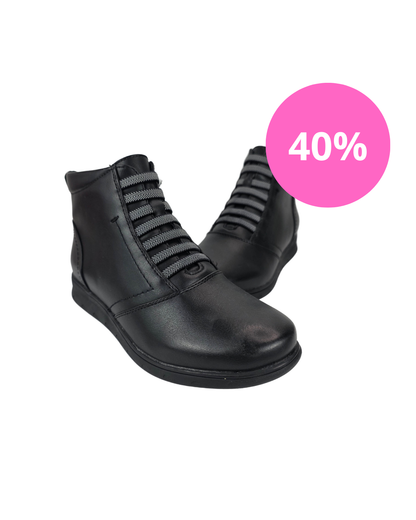 Botín Cordones negro