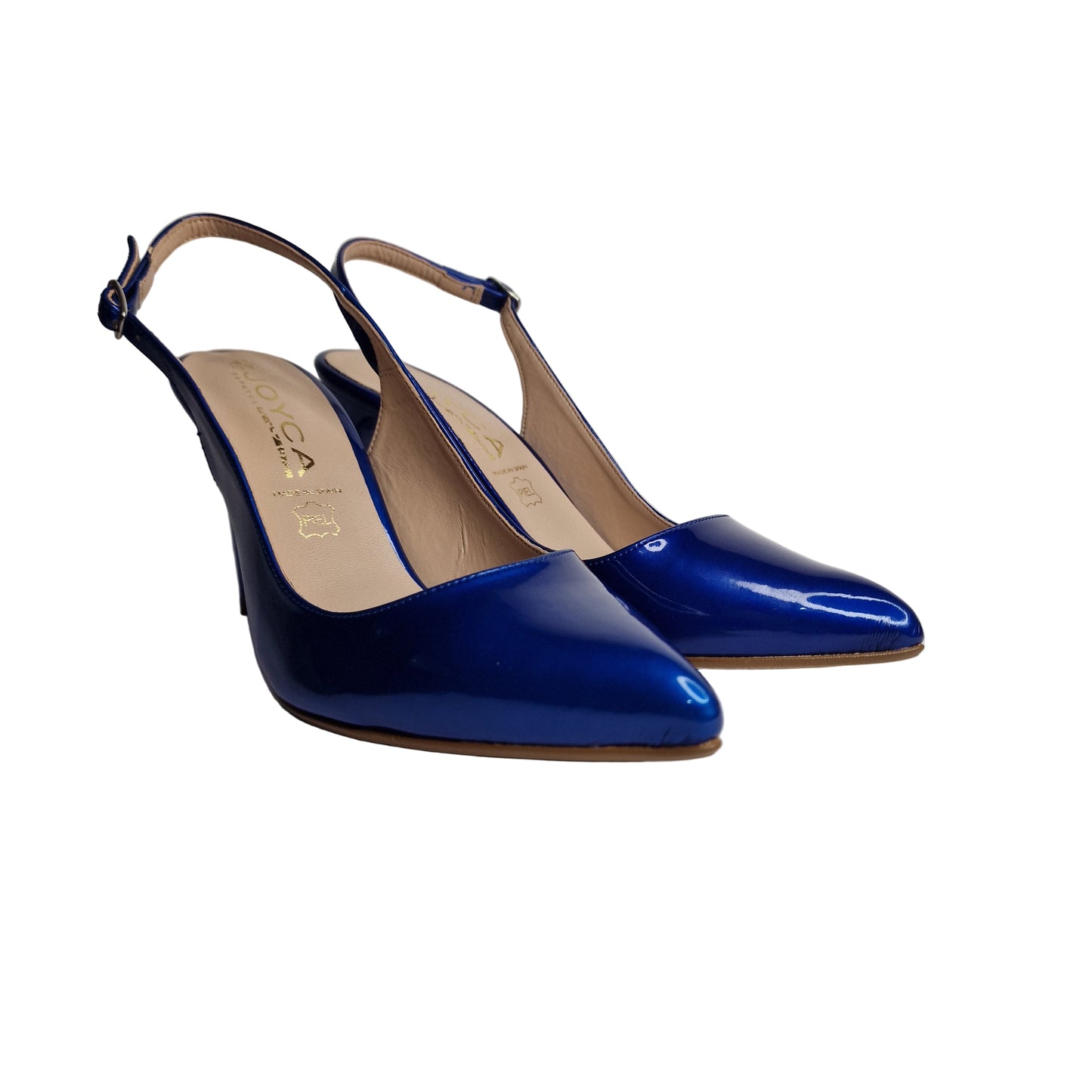 Zapato Stiletto Piel Joyca Azul