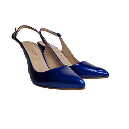Zapato Stiletto Piel Joyca Azul