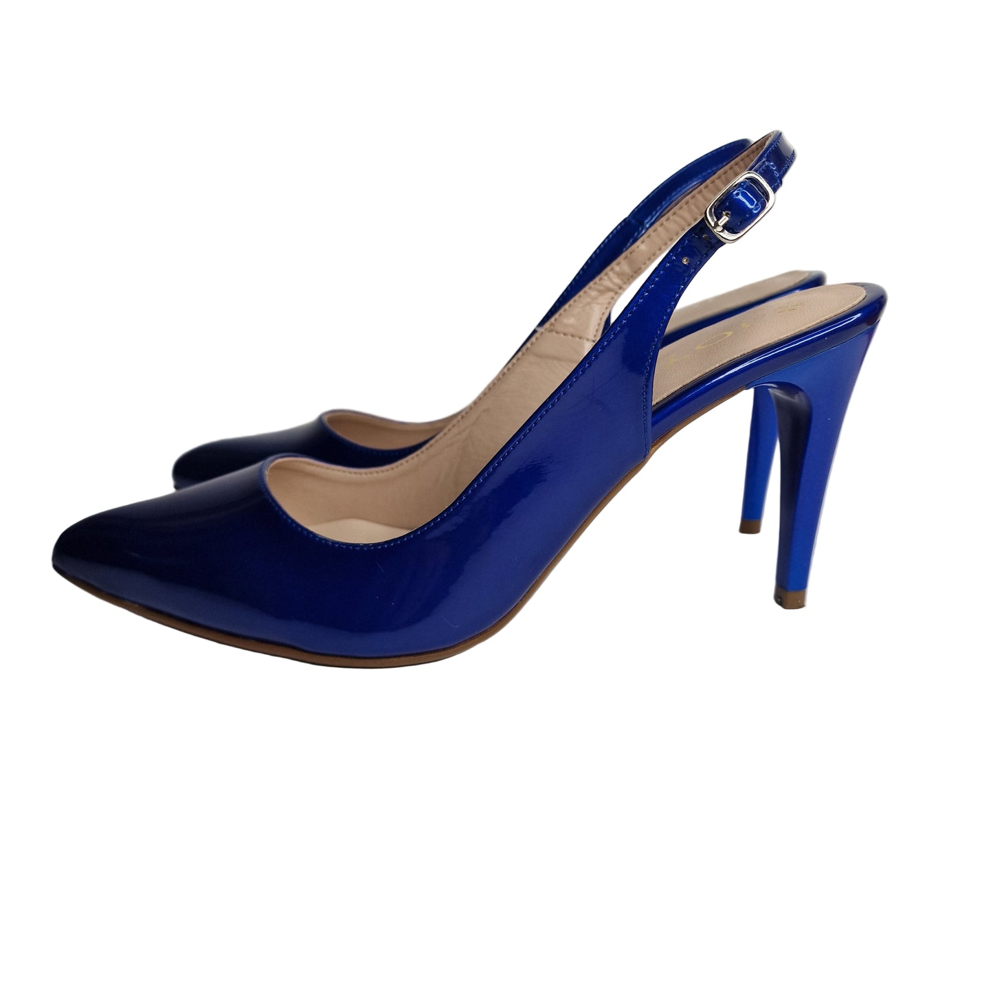 Zapato Stiletto Piel Joyca Azul