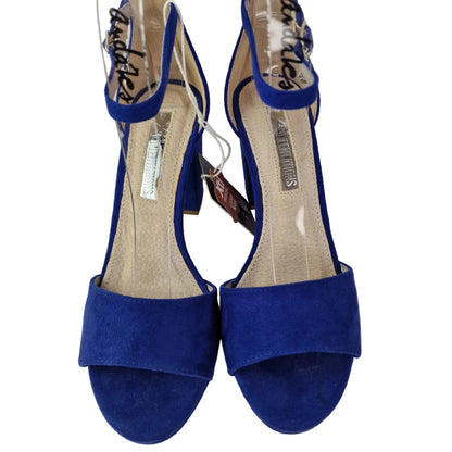 Sandalia Xti Azul Eléctrico de Antelina con Tacón Bloque de 8.5cm