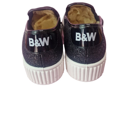 Zapatilla Sin cordones Glitter Negro B&W