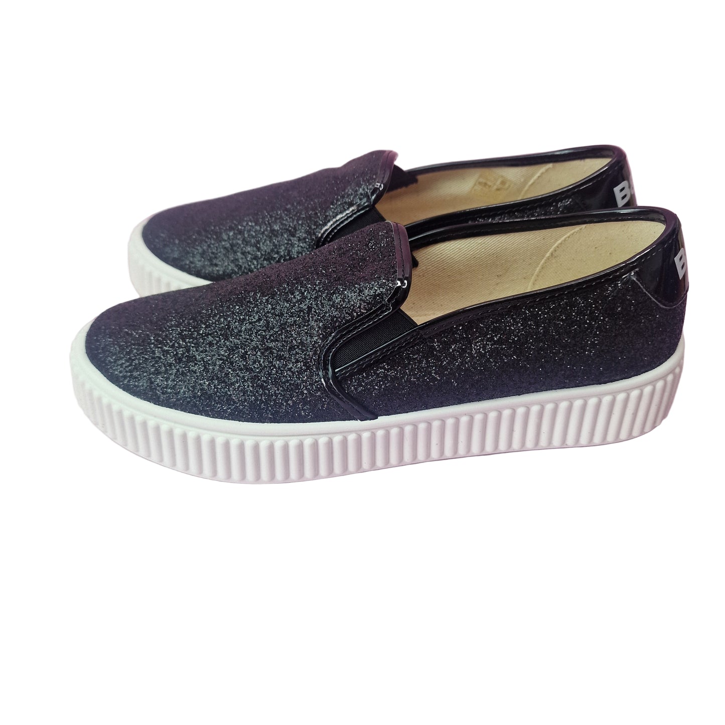 Zapatilla Sin cordones Glitter Negro B&W