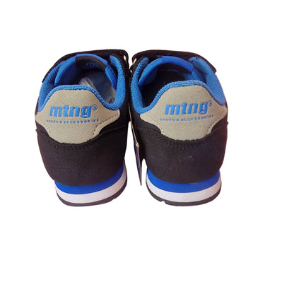 Zapatilla Infantil Velcro Mustang Negro/Azul