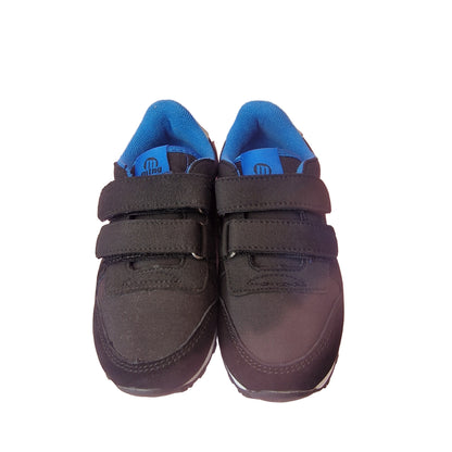 Zapatilla Infantil Velcro Mustang Negro/Azul