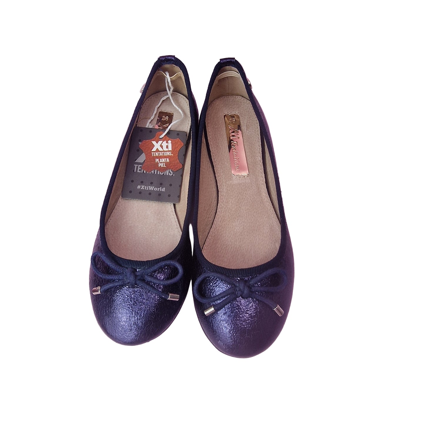 Manoletina Metalizada Navy Xti