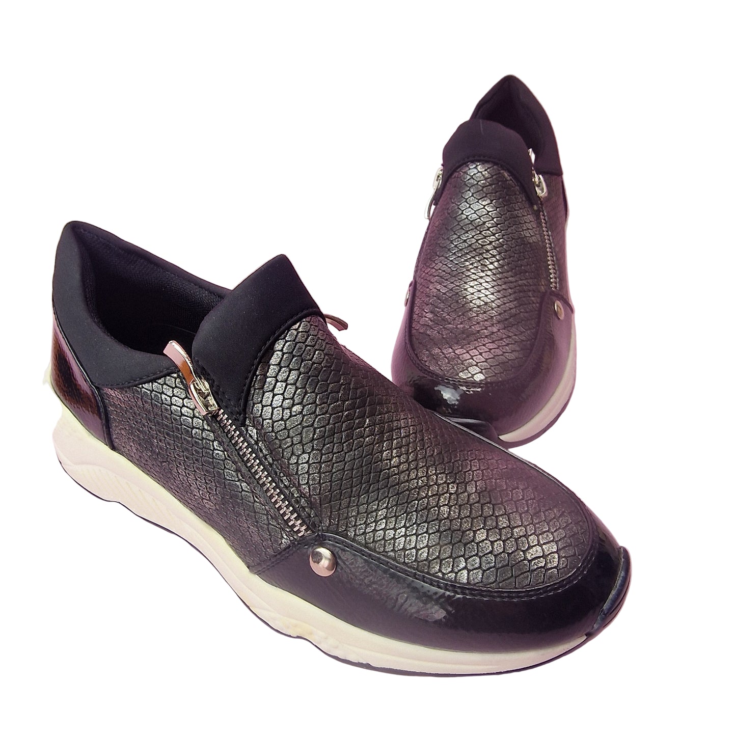 Deportiva Serpiente Metalizado Negro