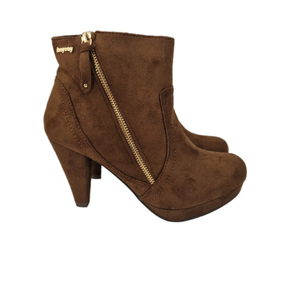 Botín Cremallera Antelina Camel