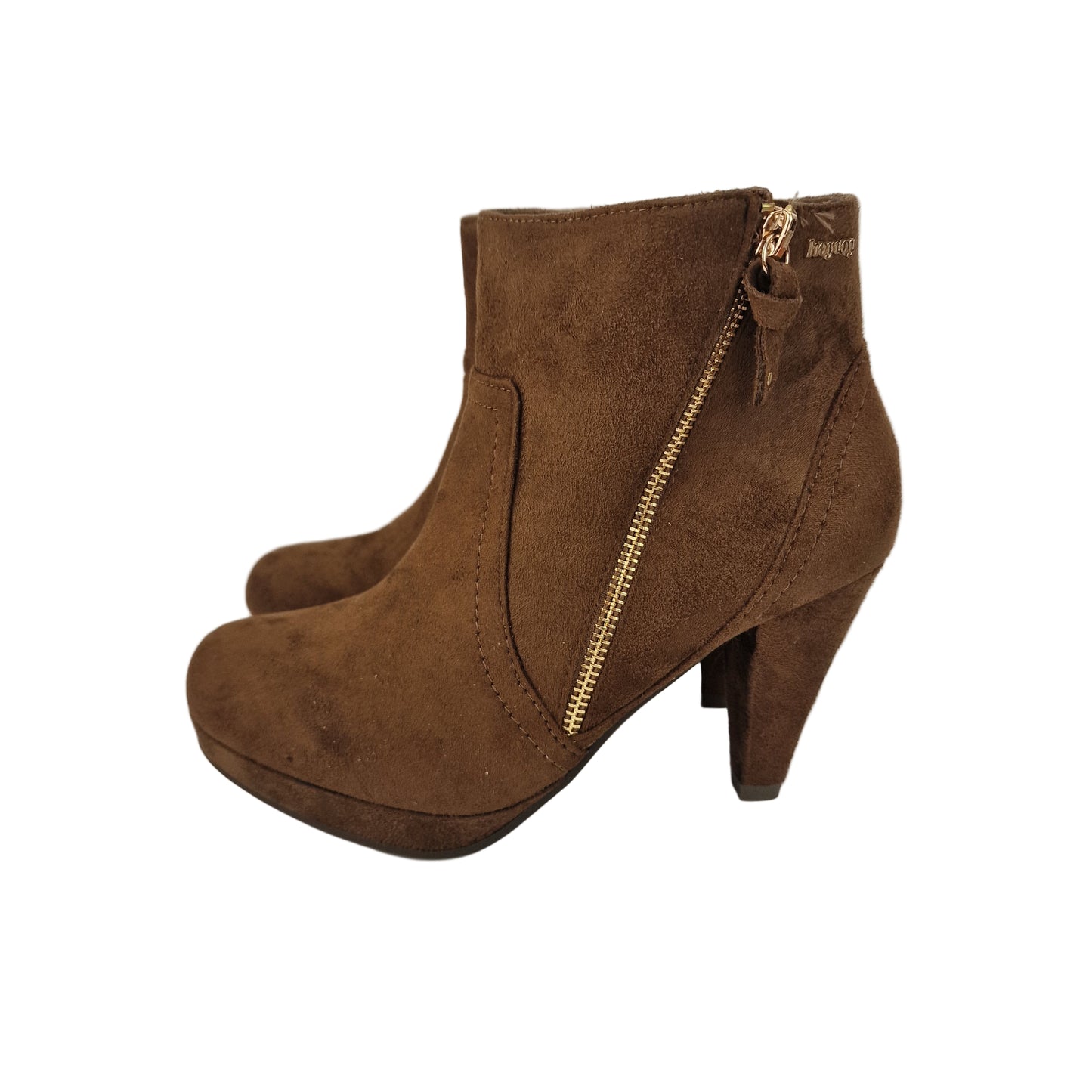 Botín Cremallera Antelina Camel