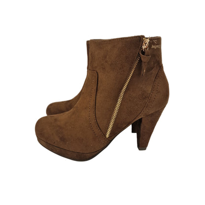 Botín Cremallera Antelina Camel