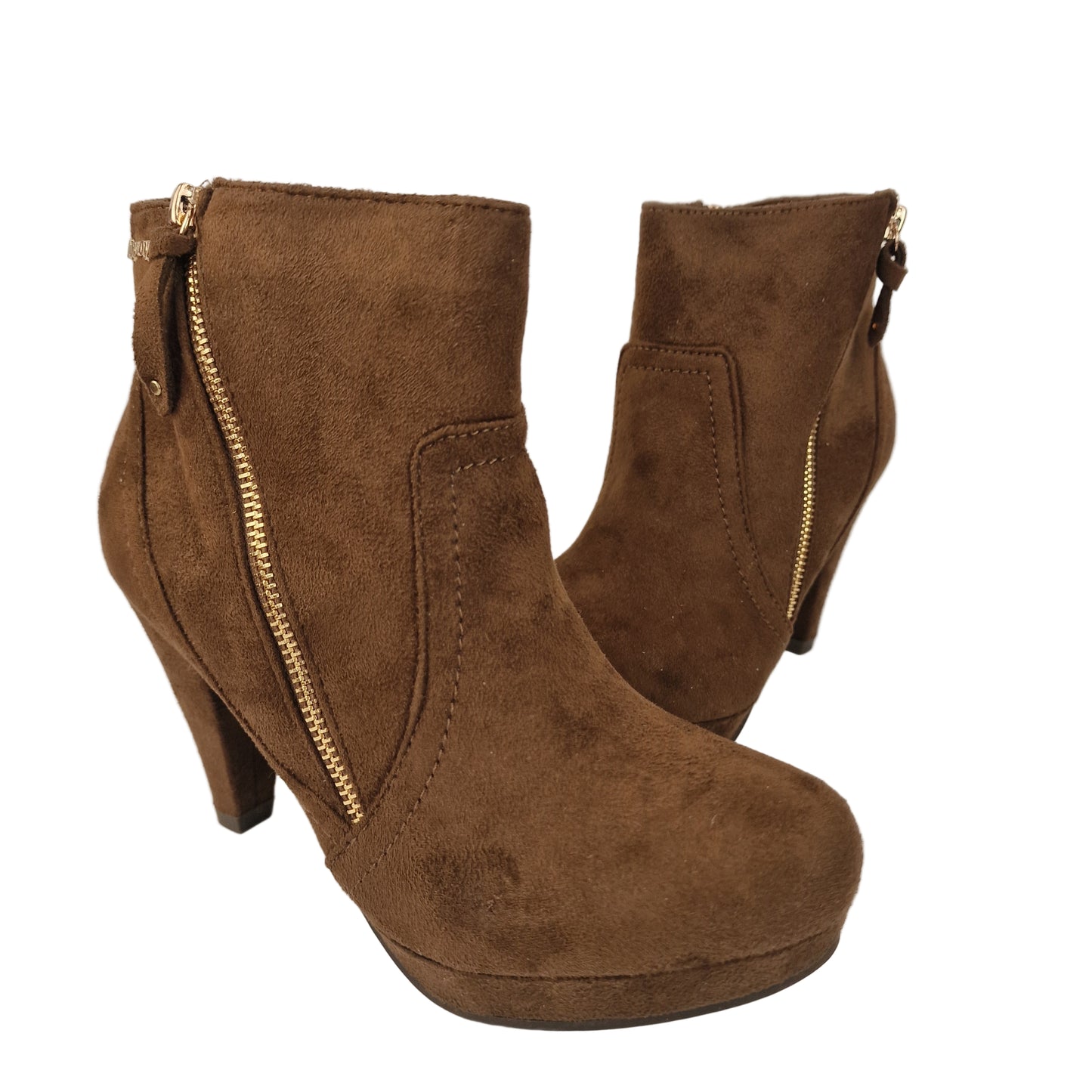 Botín Cremallera Antelina Camel