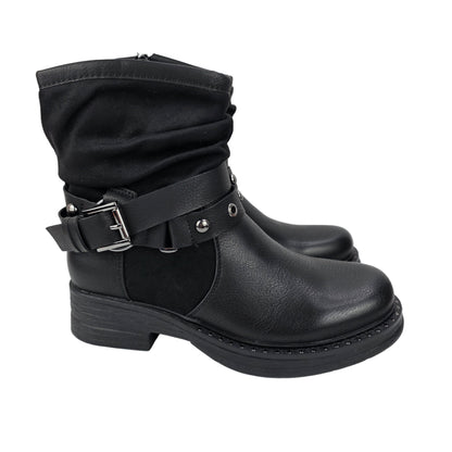 Botin Combinado Hebilla Negro
