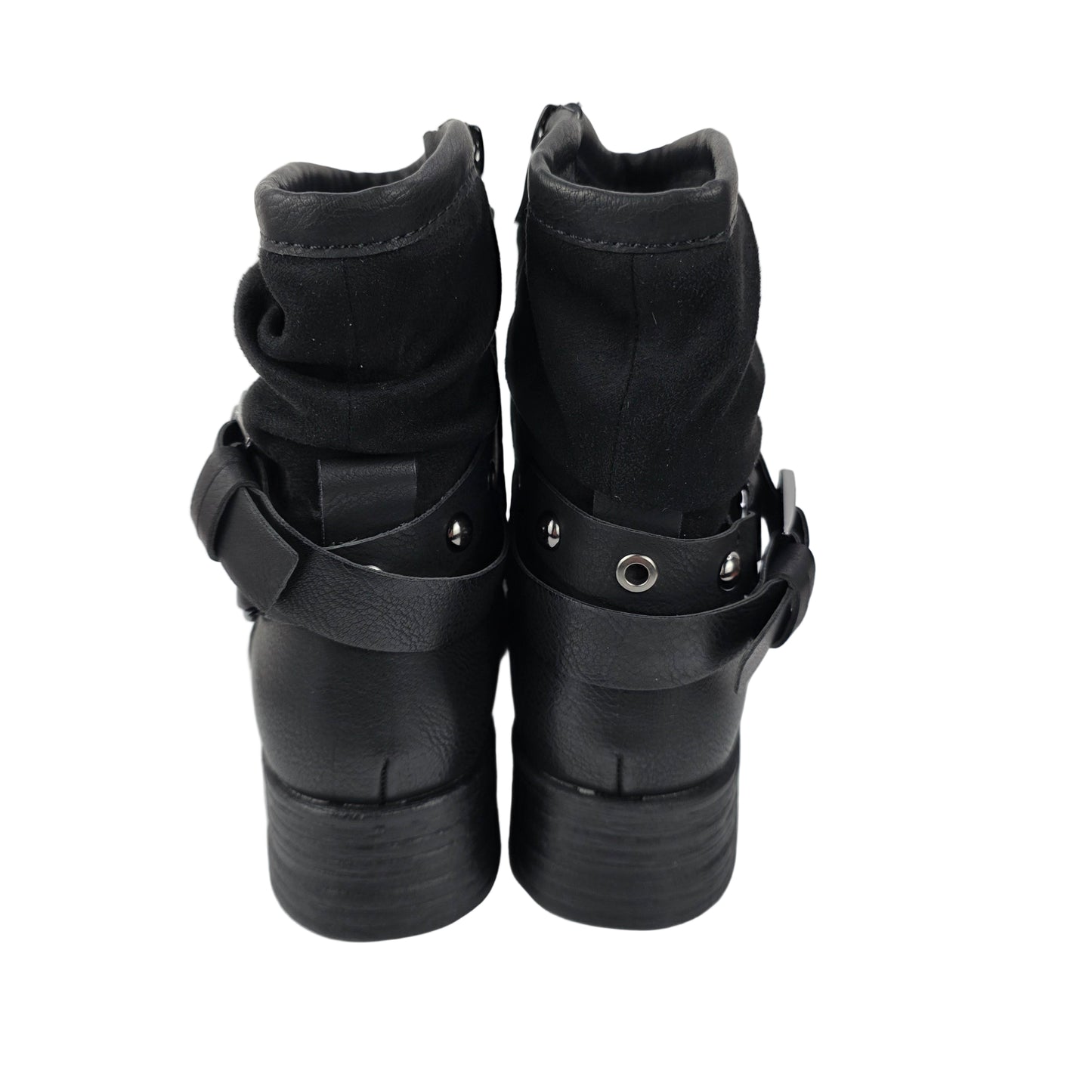 Botin Combinado Hebilla Negro