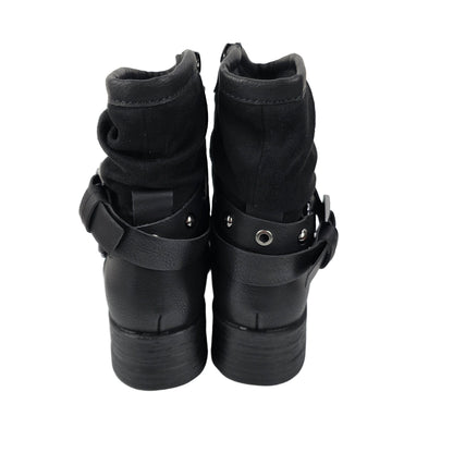 Botin Combinado Hebilla Negro