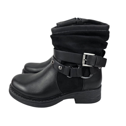 Botin Combinado Hebilla Negro