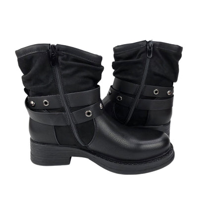 Botin Combinado Hebilla Negro