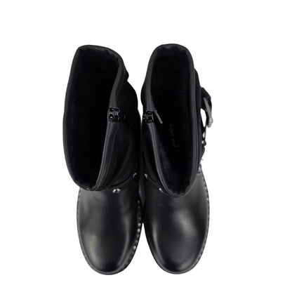 Botin Combinado Hebilla Negro