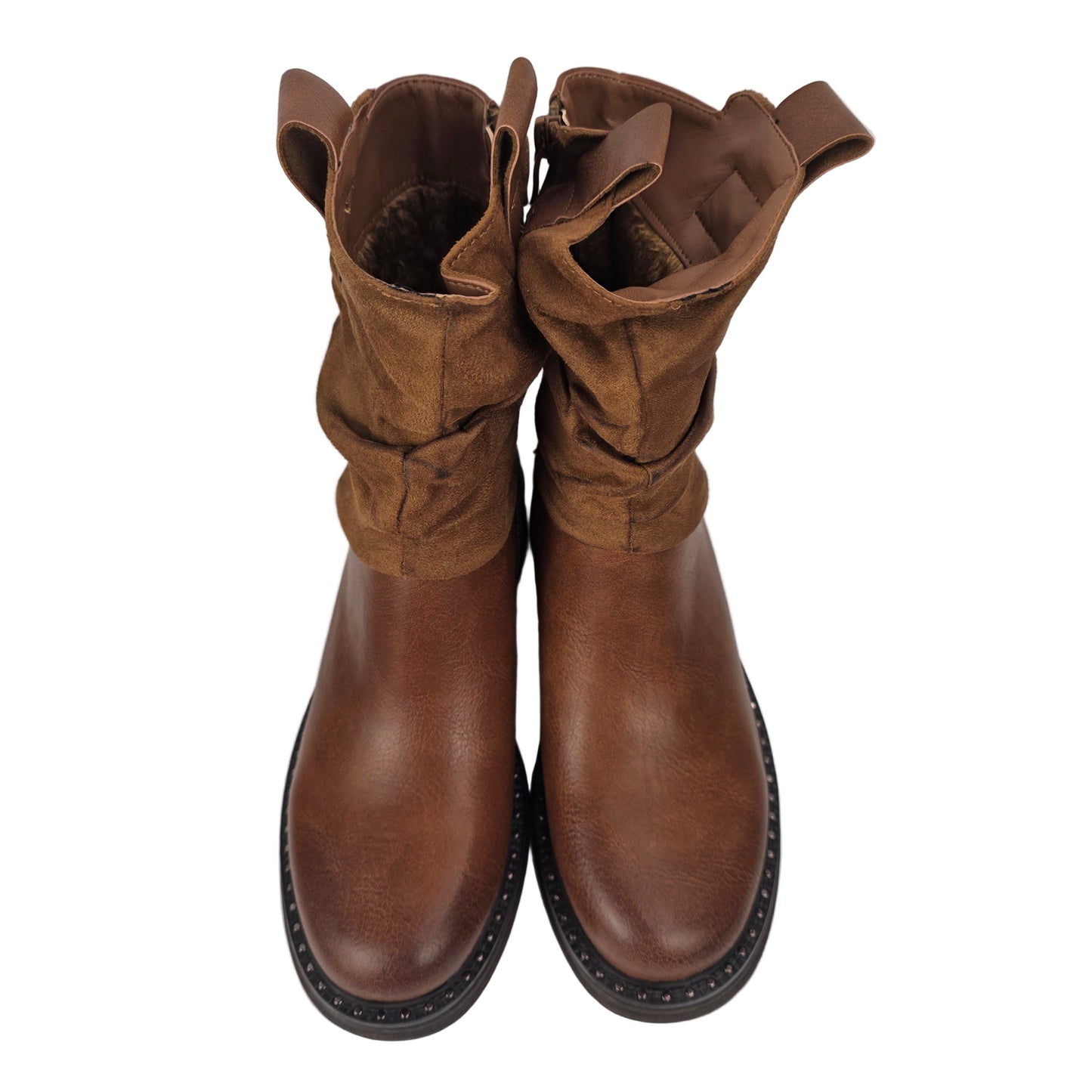 Botin Tachuelas combinado Marrón